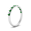 Load image into Gallery viewer, round-stacking-diamond-ring-with-emerald-in-white-gold-FD123864BGEMGRANGLE3-NL-WG.jpg