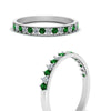 Load image into Gallery viewer, round-stacking-diamond-ring-with-emerald-in-white-gold-FD123864BGEMGRANGLE3-NL-WG.jpg