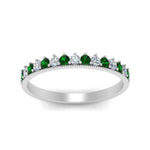 Load image into Gallery viewer, round-stacking-diamond-ring-with-emerald-in-white-gold-FD123864BGEMGRANGLE3-NL-WG.jpg
