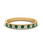 Load image into Gallery viewer, round-stacking-diamond-ring-with-emerald-in-yellow-gold-FD123864BGEMGRANGLE3-NL-YG.jpg
