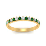 Load image into Gallery viewer, round-stacking-diamond-ring-with-emerald-in-yellow-gold-FD123864BGEMGRANGLE3-NL-YG.jpg
