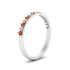 Load image into Gallery viewer, round-stacking-diamond-ring-with-orange-sapphire-in-white-gold-FD123864BGSAORANGLE3-NL-WG.jpg