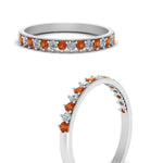 Load image into Gallery viewer, round-stacking-diamond-ring-with-orange-sapphire-in-white-gold-FD123864BGSAORANGLE3-NL-WG.jpg

