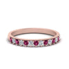Load image into Gallery viewer, round-stacking-diamond-ring-with-pink-sapphire-in-rose-gold-FD123864BGSADRPIANGLE3-NL-RG.jpg
