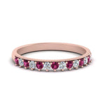 Load image into Gallery viewer, round-stacking-diamond-ring-with-pink-sapphire-in-rose-gold-FD123864BGSADRPIANGLE3-NL-RG.jpg
