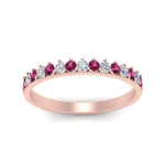 Load image into Gallery viewer, round-stacking-diamond-ring-with-pink-sapphire-in-rose-gold-FD123864BGSADRPIANGLE3-NL-RG.jpg
