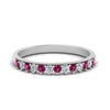 Load image into Gallery viewer, round-stacking-diamond-ring-with-pink-sapphire-in-white-gold-FD123864BGSADRPIANGLE3-NL-WG.jpg