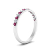 Load image into Gallery viewer, round-stacking-diamond-ring-with-pink-sapphire-in-white-gold-FD123864BGSADRPIANGLE3-NL-WG.jpg