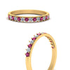 Load image into Gallery viewer, round-stacking-diamond-ring-with-pink-sapphire-in-yellow-gold-FD123864BGSADRPIANGLE3-NL-YG.jpg