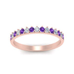 Load image into Gallery viewer, round-stacking-diamond-ring-with-purple-topaz-in-rose-gold-FD123864BGVITOANGLE3-NL-RG.jpg
