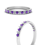 Load image into Gallery viewer, round-stacking-diamond-ring-with-purple-topaz-in-white-gold-FD123864BGVITOANGLE3-NL-WG.jpg
