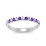 Load image into Gallery viewer, round-stacking-diamond-ring-with-purple-topaz-in-white-gold-FD123864BGVITOANGLE3-NL-WG.jpg
