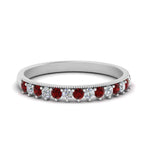 Load image into Gallery viewer, round-stacking-diamond-ring-with-ruby-in-white-gold-FD123864BGRUDRANGLE3-NL-WG.jpg
