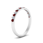 Load image into Gallery viewer, round-stacking-diamond-ring-with-ruby-in-white-gold-FD123864BGRUDRANGLE3-NL-WG.jpg
