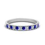 Load image into Gallery viewer, round-stacking-diamond-ring-with-sapphire-in-white-gold-FD123864BGSABLANGLE3-NL-WG.jpg
