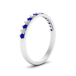 Load image into Gallery viewer, round-stacking-diamond-ring-with-sapphire-in-white-gold-FD123864BGSABLANGLE3-NL-WG.jpg
