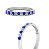 Load image into Gallery viewer, round-stacking-diamond-ring-with-sapphire-in-white-gold-FD123864BGSABLANGLE3-NL-WG.jpg
