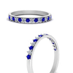 Load image into Gallery viewer, round-stacking-diamond-ring-with-sapphire-in-white-gold-FD123864BGSABLANGLE3-NL-WG.jpg
