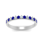 Load image into Gallery viewer, round-stacking-diamond-ring-with-sapphire-in-white-gold-FD123864BGSABLANGLE3-NL-WG.jpg
