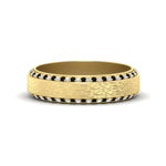 Load image into Gallery viewer, round-white-diamond-mens-wedding-band-with-black-diamond-in-yellow-gold-fddb1040bgblack-nl-yg.jpg?v=1755775055
