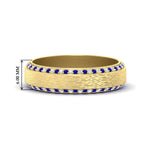Load image into Gallery viewer, round-white-diamond-mens-wedding-band-with-blue-sapphire-in-yellow-gold-fddb1040bgsabl-nl-yg-hw.jpg?v=1755774077
