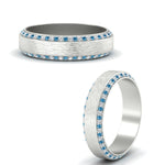 Load image into Gallery viewer, round-white-diamond-mens-wedding-band-with-blue-topaz-in-white-gold-fddb1040bgicbltoangle3-nl-wg.jpg?v=1755774134
