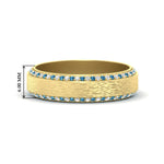 Load image into Gallery viewer, round-white-diamond-mens-wedding-band-with-blue-topaz-in-yellow-gold-fddb1040bgicblto-nl-yg-hw.jpg?v=1755774134
