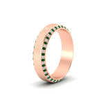 Load image into Gallery viewer, round-white-diamond-mens-wedding-band-with-emerald-in-rose-gold-fddb1040bgemgrangle2-nl-rg_7a7d23d3-f58d-498c-aa38-38b3e2fbc5fa.jpg?v=1755774077
