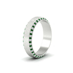 Load image into Gallery viewer, round-white-diamond-mens-wedding-band-with-emerald-in-white-gold-fddb1040bgemgrangle2-nl-wg.jpg?v=1755774077
