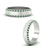 Load image into Gallery viewer, round-white-diamond-mens-wedding-band-with-emerald-in-white-gold-fddb1040bgemgrangle3-nl-wg.jpg?v=1755774077
