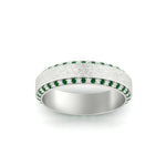 Load image into Gallery viewer, round-white-diamond-mens-wedding-band-with-emerald-in-white-gold-fddb1040bgemgrangle5-nl-wg.jpg?v=1755774077
