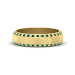 Load image into Gallery viewer, round-white-diamond-mens-wedding-band-with-emerald-in-yellow-gold-fddb1040bgemgr-nl-yg.jpg?v=1755774077
