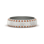 Load image into Gallery viewer, round-white-diamond-mens-wedding-band-with-orange-sapphire-in-white-gold-fddb1040bgsaor-nl-wg.jpg?v=1755774077
