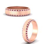 Load image into Gallery viewer, round-white-diamond-mens-wedding-band-with-pink-sapphire-in-rose-gold-fddb1040bgsadrpiangle3-nl-rg_ded42c85-7cc8-44e8-929c-b16aef6763b3.jpg?v=1755774077
