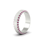 Load image into Gallery viewer, round-white-diamond-mens-wedding-band-with-pink-sapphire-in-white-gold-fddb1040bgsadrpiangle2-nl-wg.jpg?v=1755774077
