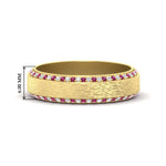 Load image into Gallery viewer, round-white-diamond-mens-wedding-band-with-pink-sapphire-in-yellow-gold-fddb1040bgsadrpi-nl-yg-hw.jpg?v=1755774077
