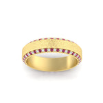 Load image into Gallery viewer, round-white-diamond-mens-wedding-band-with-pink-sapphire-in-yellow-gold-fddb1040bgsadrpiangle5-nl-yg.jpg?v=1755774077
