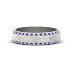 Load image into Gallery viewer, round-white-diamond-mens-wedding-band-with-purple-topaz-in-white-gold-fddb1040bgvito-nl-wg_61e2b5ea-e783-456c-90f2-358869b36682.jpg?v=1755774975
