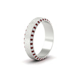 Load image into Gallery viewer, round-white-diamond-mens-wedding-band-with-ruby-in-white-gold-fddb1040bgrudrangle2-nl-wg.jpg?v=1755774077
