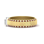 Load image into Gallery viewer, round-white-diamond-mens-wedding-band-with-ruby-in-yellow-gold-fddb1040bgrudr-nl-yg-hw.jpg?v=1755774077
