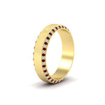 Load image into Gallery viewer, round-white-diamond-mens-wedding-band-with-ruby-in-yellow-gold-fddb1040bgrudrangle2-nl-yg.jpg?v=1755774077

