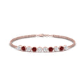 Thumbnail 19 - Dual Chain Round Diamond Bar Bracelet