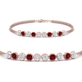 Thumbnail 18 - Dual Chain Round Diamond Bar Bracelet