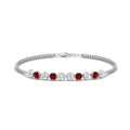 Thumbnail 34 - Dual Chain Round Diamond Bar Bracelet