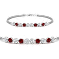 Thumbnail 33 - Dual Chain Round Diamond Bar Bracelet