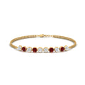 Thumbnail 46 - Dual Chain Round Diamond Bar Bracelet