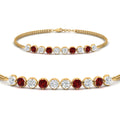 Thumbnail 45 - Dual Chain Round Diamond Bar Bracelet
