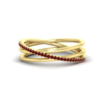 Load image into Gallery viewer, ruby-criss-cross-wedding-ring-in-yellow-gold-FD11398BGRUDR-NL-YG
