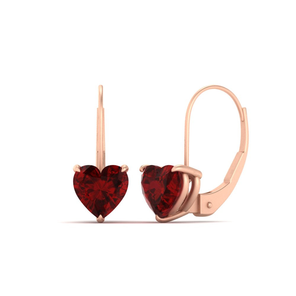 ruby-heart-solitaire-4-ctw.-Leverback-Earrings-in-rose-gold-FDEAR9225HTGRUDR-4.00 CT-NL-RG