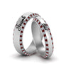 Load image into Gallery viewer, ruby-his-and-hers-personalized-matching-band-in-white-gold-FD-9004MBGRUDR-NL-WG-EG.jpg